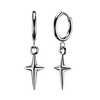 Pair of 316L Surgical Steel Star Starburst Dangle Hinged Earring Hoops - Pierced Universe