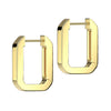 Pair of 316L Surgical Steel Gold PVD Rectangle Squared Hoop Earrings