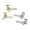 Pair of 316L Surgical Steel Curved White CZ Stud Earrings