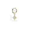 Pair of 316L Surgical Steel Gold PVD White CZ Starburst Large Dangle Hinged Hoop Earrings