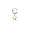 Pair of 316L Surgical Steel Gold PVD Large Paw Print Dangle Hoop Earrings - Pierced Universe