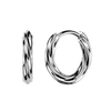 Pair of 316L Surgical Steel Twisted Design Hinged Hoop Earrings