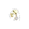 Pair of 316L Surgical Steel Gold PVD Heart White CZ Dangle Stud Earrings