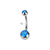 Implant Grade Titanium Blue Opal Internally Threaded Belly Ring