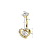 Implant Grade Titanium Red CZ Heart Shaped Belly Ring