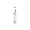 Implant Grade Titanium Aurora Borealis CZ Internally Threaded Multi Gem Dangle Belly Ring