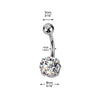 Implant Grade Titanium Gold PVD Red CZ Basic Internally Threaded Belly Ring - Pierced Universe