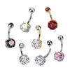 Implant Grade Titanium Gold PVD Red CZ Basic Internally Threaded Belly Ring - Pierced Universe