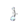 Implant Grade Titanium Iridescent Finish Internally Threaded Belly Ring - Pierced Universe