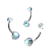 Implant Grade Titanium Iridescent Finish Internally Threaded Belly Ring - Pierced Universe