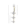 Implant Grade Titanium White CZ Diamond Shape Dangly Belly Ring