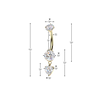 Implant Grade Titanium Gold PVD White CZ Gem Circle & Heart Dangle Belly Ring - Pierced Universe