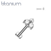 Implant Grade Titanium White Pearl Trillium Internally Threaded Flat Back Labret