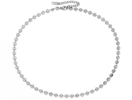 Stainless Steel Coin Choker Necklace - Pierced Universe