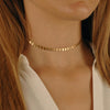 Stainless Steel Gold PVD Coin Choker Necklace - Pierced Universe