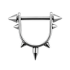 316L Surgical Steel Spike Shield Straight Barbell Nipple Ring