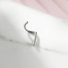 Implant Grade Titanium Corkscrew Nose Ring Stud with Prong White CZ Gem - Pierced Universe