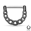 14ga 316L Surgical Steel Chain Linked Nipple Ring Clicker - Pierced Universe