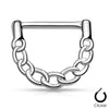 14ga 316L Surgical Steel Chain Linked Nipple Ring Clicker - Pierced Universe