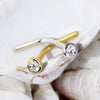 14KT Solid Gold L Shape Bent Bezel CZ Nose Ring Stud - Pierced Universe