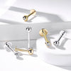 14KT Solid White Gold Ear Cartilage Tragus Labret CZ Stud - Pierced Universe