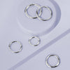 14KT Solid White Gold Hinged Segment Clicker Multi Use Hoop - Pierced Universe