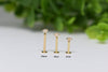 14KT Solid Yellow Gold Push In Threadless Flat Back CZ Labret Tragus Cartilage Stud - Pierced Universe