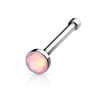 20ga 316L Surgical Steel Opalite Stone Ball End Nose Bone Stud - Pierced Universe