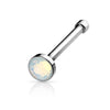 20ga 316L Surgical Steel Opalite Stone Ball End Nose Bone Stud - Pierced Universe