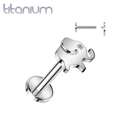 Implant Grade Titanium Internally Threaded Elephant Flat Back Labret