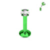 316L Green Titanium IP Surgical Steel Flat Back Internally Threaded Labret