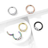 316L Surgical Steel 3 Gem White CZ Hinged Septum Ring Clicker - Pierced Universe