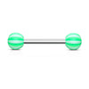 316L Surgical Steel Acrylic Green Beach Ball Straight Barbell