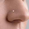 316L Surgical Steel Aqua CZ Star Corkscrew Nose Ring Stud - Pierced Universe