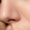 316L Surgical Steel Aqua Round CZ Prong Gem Ball End Nose Ring Stud - Pierced Universe