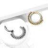 316L Surgical Steel Beaded Tribal Hinged Septum Ring Hoop Clicker - Pierced Universe