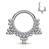 316L Surgical Steel Beaded Tribal Hinged Septum Ring Hoop Clicker - Pierced Universe