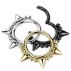 316L Surgical Steel Black PVD Multi Spike Septum Ring Hinged Clicker Hoop - Pierced Universe