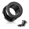 316L Surgical Steel Black PVD Screw On Tunnel Spacers - Pierced Universe