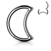 316L Surgical Steel Crescent Moon Hinged Clicker Hoop Daith Cartilage Ring - Pierced Universe