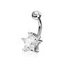 316L Surgical Steel Double Gem Star Belly Ring - Pierced Universe