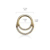 316L Surgical Steel Double Line White CZ Hinged Easy Click Septum Ring - Pierced Universe