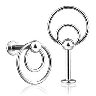 316L Surgical Steel Double Slave Labret Lip Ring