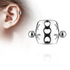 316L Surgical Steel Ear Cuff Heart Shield Helix Straight Barbell Ring - Pierced Universe