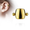 316L Surgical Steel Ear Cuff Shield Helix Straight Barbell Ring - Pierced Universe