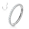 316L Surgical Steel Easy Hinged CZ Pave Clicker Hoop - Pierced Universe