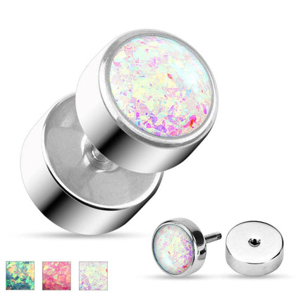 316L Surgical Steel Fake Ear Plug Glitter - Pierced Universe