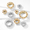 316L Surgical Steel Floral Tribal White CZ Ear Tunnels - Pierced Universe