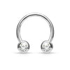 316L Surgical Steel Front Facing CZ in Ball Horseshoe - Pierced Universe