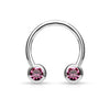 316L Surgical Steel Front Facing CZ in Ball Horseshoe - Pierced Universe